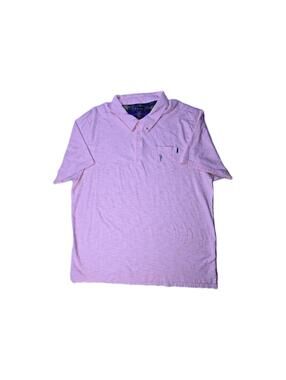 William Murray - Peach Striped Stretch Casual Polo Shirt - Mens XXL